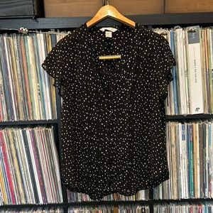 H&M Conscious Collection Black Sheer Blouse Size 14